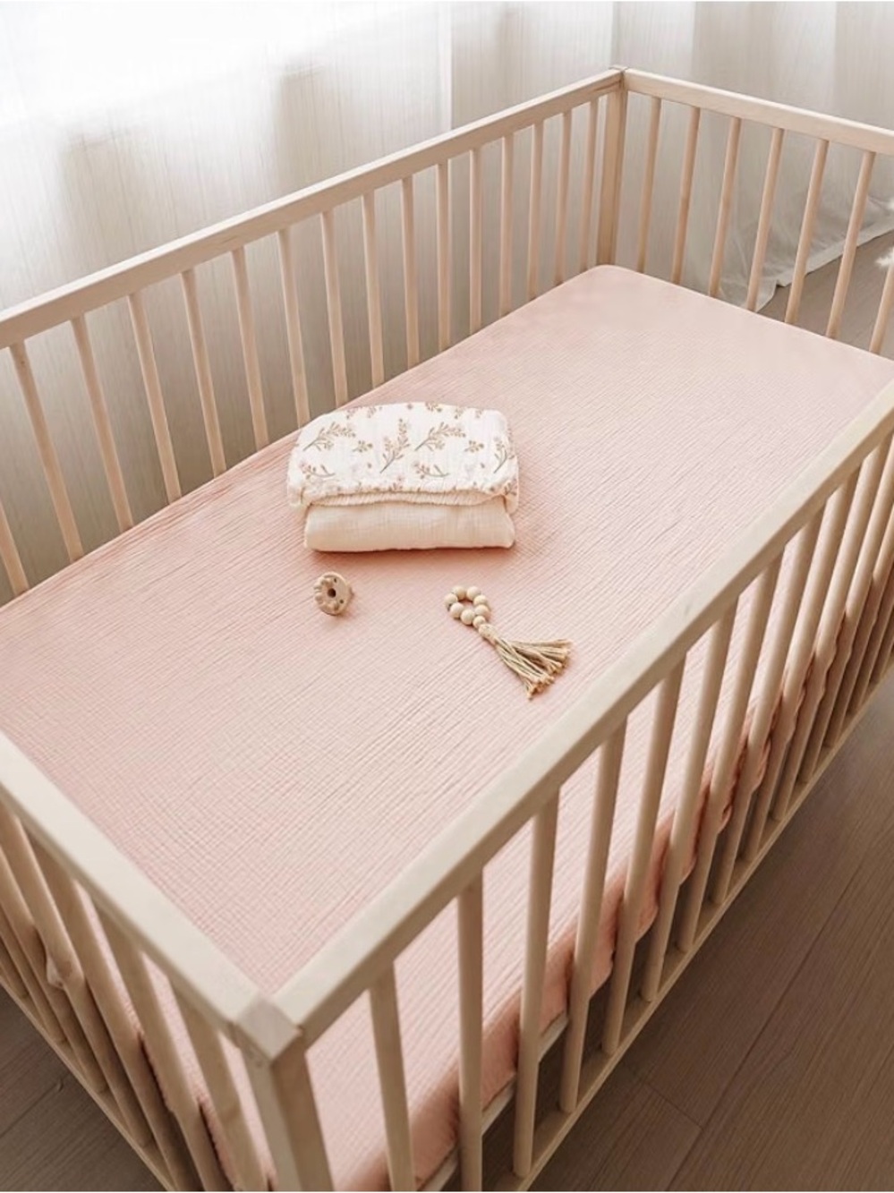 Konssy 2 Pack Muslin Crib Sheets